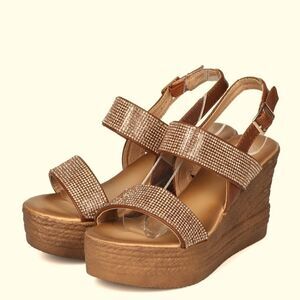 💥Refresh Rhinestone Embellished Wedge Sandals